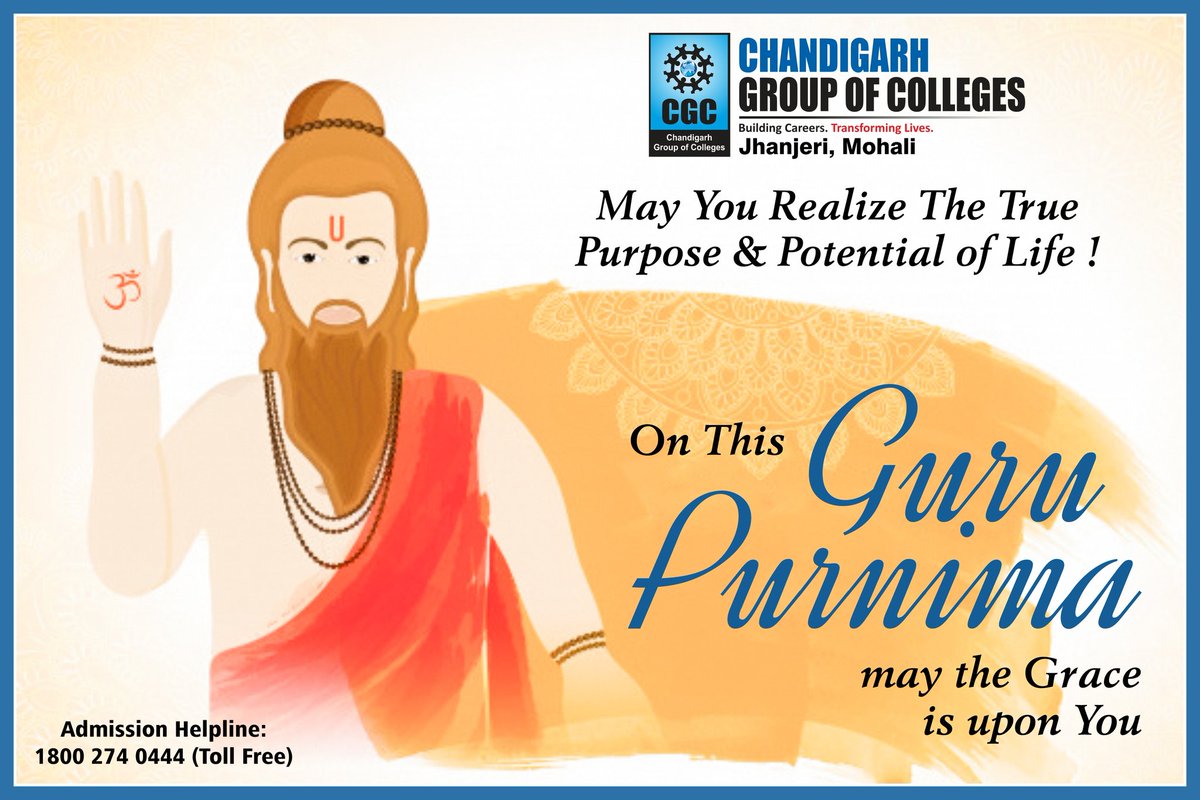 A day to #remember the lessons of our #gurus that show us the way every single day. #Bestwishes of the auspicious festival of #GuruPurnima to you all from #CGCJhanjeri