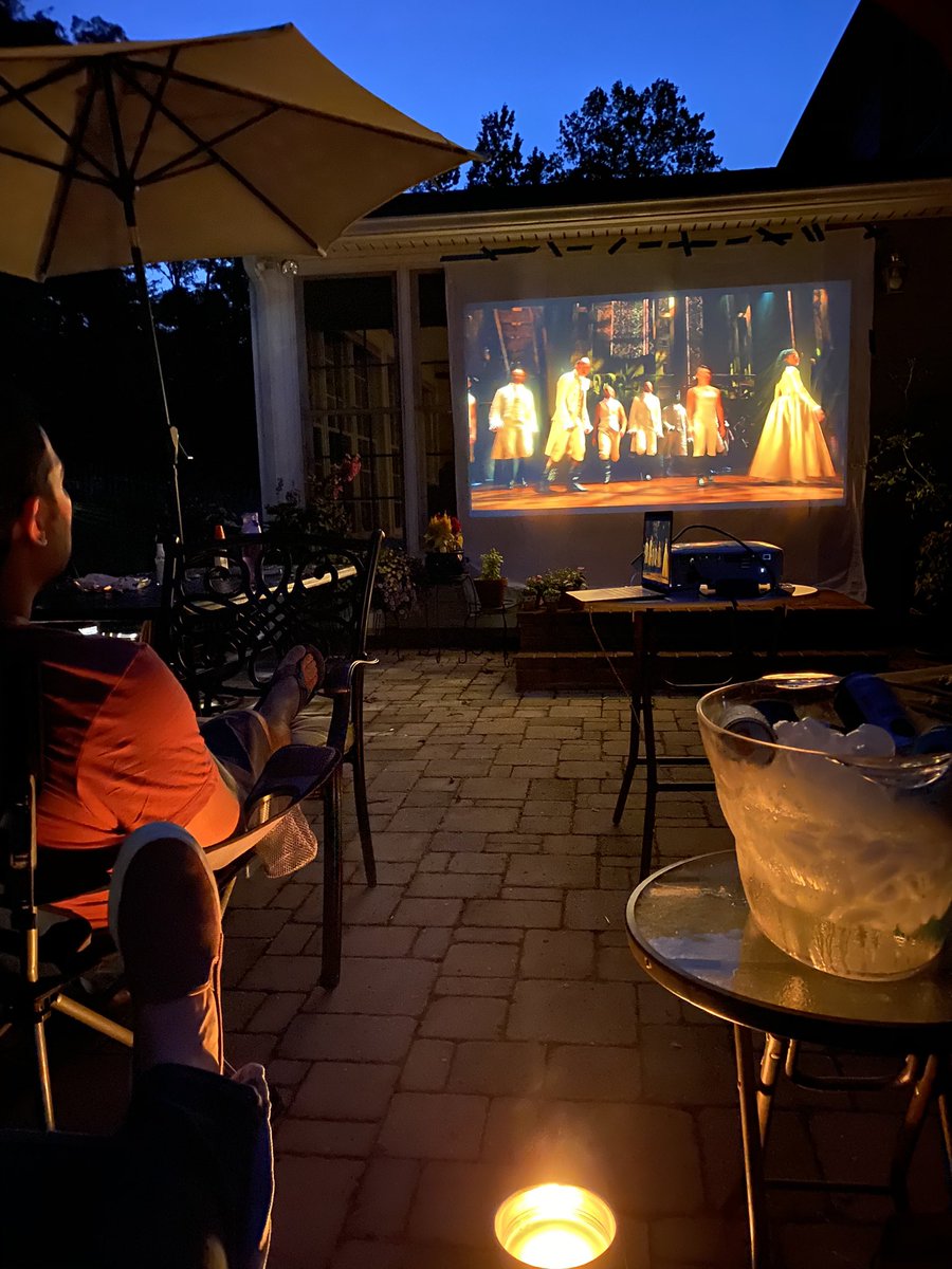 bgl119's tweet image. #hamilfilm outdoor viewing (social distant) party. Thank you @Lin_Manuel for this outstanding masterpiece and for the opportunity to memorize so many lyrics. #hamiltonmusical
