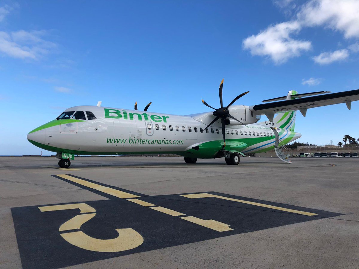BinterCanarias's tweet photo. ¡Desde Toulouse, ya está aquí el decimosexto @ATRaircraft 72-600 de nuestra flota! Con matrícula EC-NJK, pronto se sumará a la operativa diaria. ¡Bienvenido! #VolandoconBinter https://t.co/61RBYJIZqQ