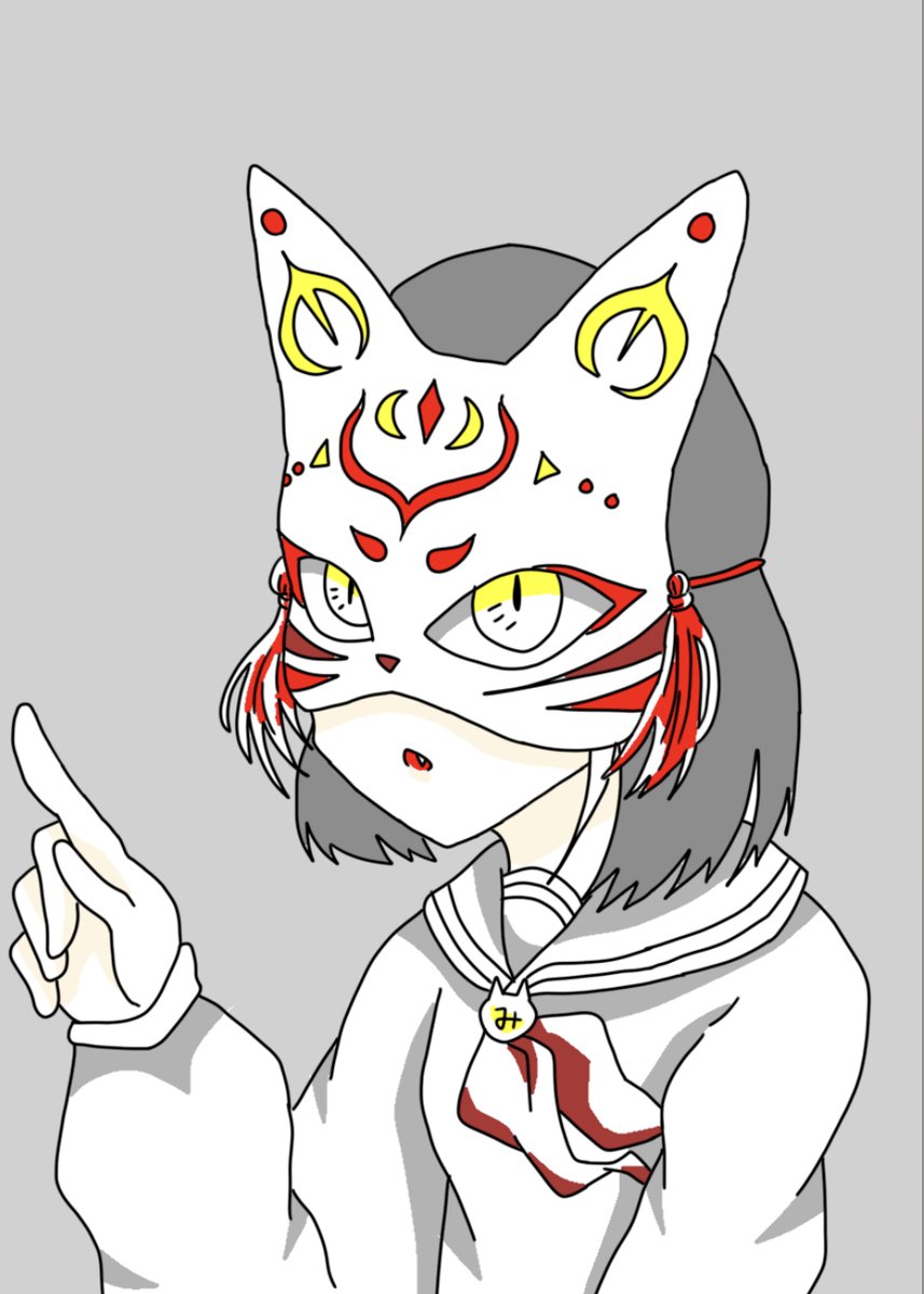 みゅー V Twitter イラスト 半狐面 八重歯好きです T Co Fnd8gvrusq Twitter