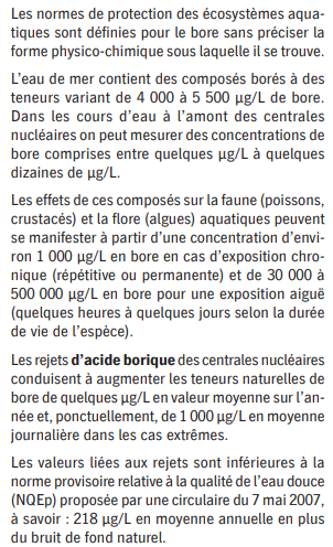 Voici des exemples des impacts en concentration des rejets chimiques. Absolument aucune substance ne dépasse les réglementations, et même mieux, elles en sont très très loin.Vous pouvez vérifier dans les sources.