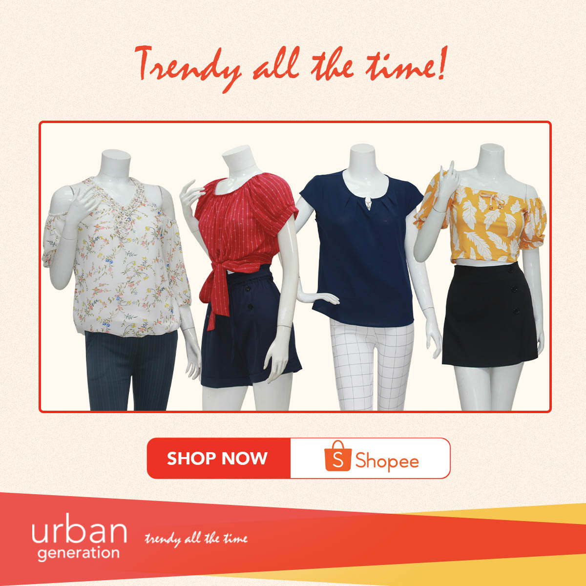 urbangenph's tweet photo. Stay trendy all the time by looking effortlessly chic and stylish! 🤩 We are now available at SHOPEE! 🙌🏻 Shop now at https://t.co/MWDXewehWS! https://t.co/Lw7uuFTdGl