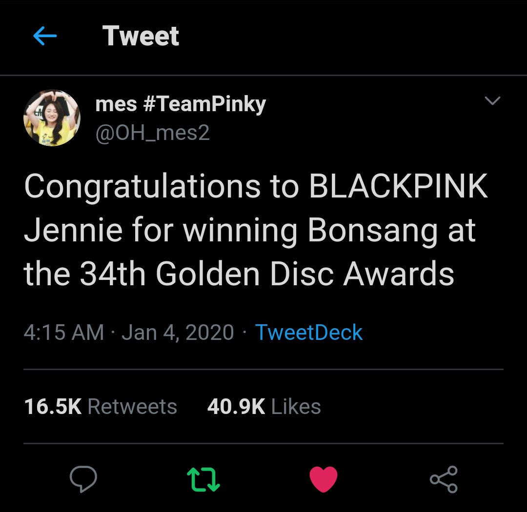 Jennie Won a bonsang in 2020, with her 2018 song. First debut song to be certified platinum on gaon for 2.5M+ downloads.