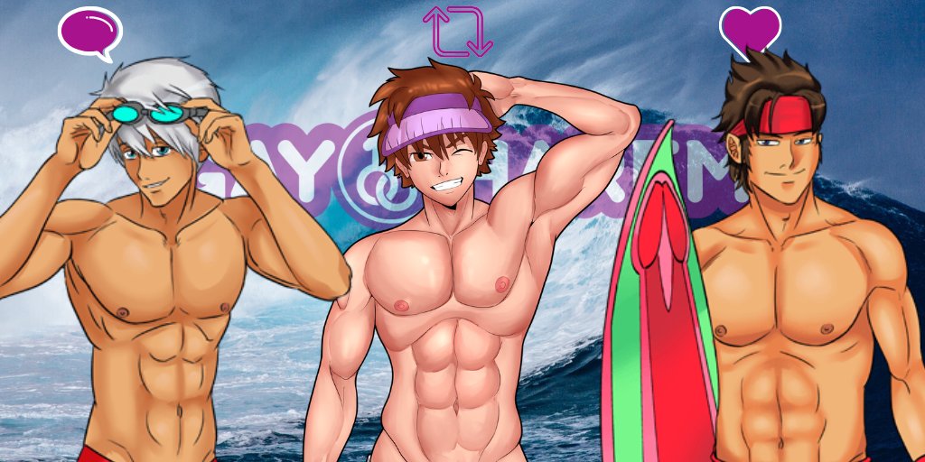It’s beach time, my naughty, tanned hero! ???? Swim away with charming Sven by commenting, share a volleyBALL