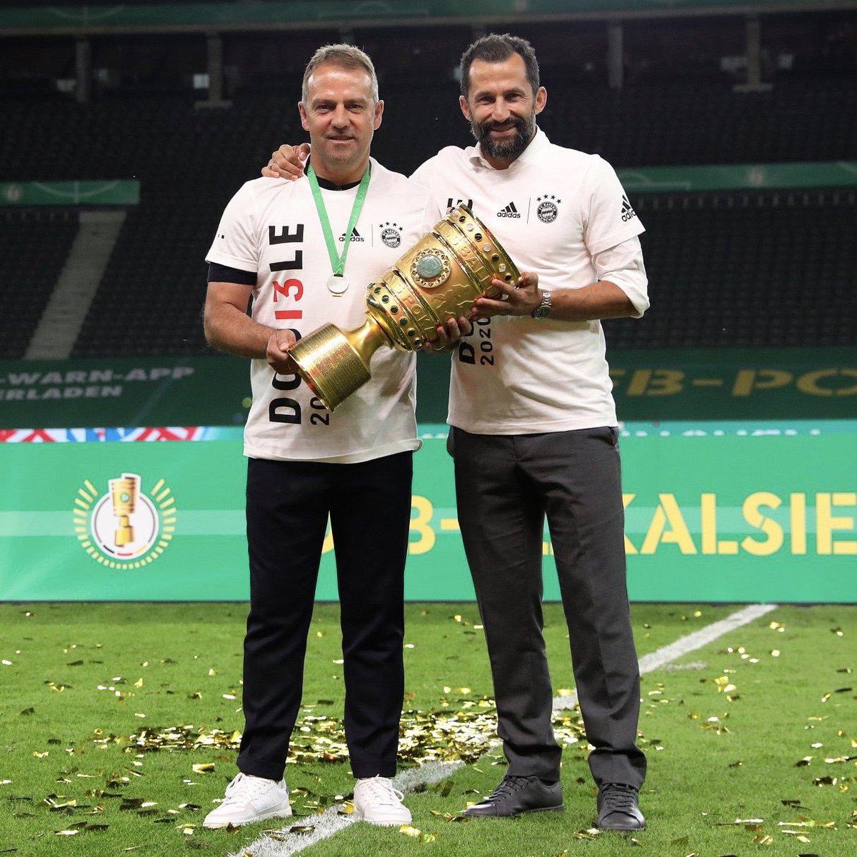 Hasan Salihamidžić (@brazzo) on Twitter photo To win the double in 2020 is very special. Since we restarted the Bundesliga everyone on our team has proven to give everything for <a href="/FCBayern/">FC Bayern München</a>. A big compliment to the players, coaches & staff. It’s great to see the development of the last months. And we haven’t finished yet. To win the double in 2020 is very special. Since we restarted the Bundesliga everyone on our team has proven to give everything for <a href="/FCBayern/">FC Bayern München</a>. A big compliment to the players, coaches & staff. It’s great to see the development of the last months. And we haven’t finished yet.