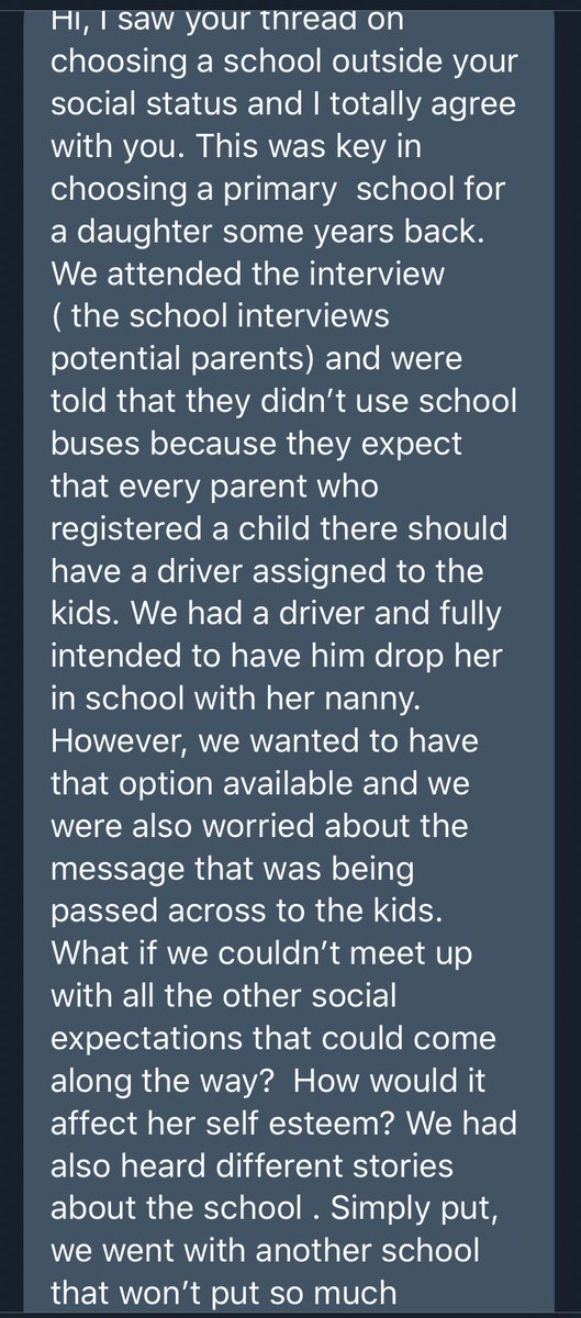 Another parent perspective, they went with another school instead as well. I think it’s also important for school administrators to focus on education instead of making their schools social clubs for the rich.