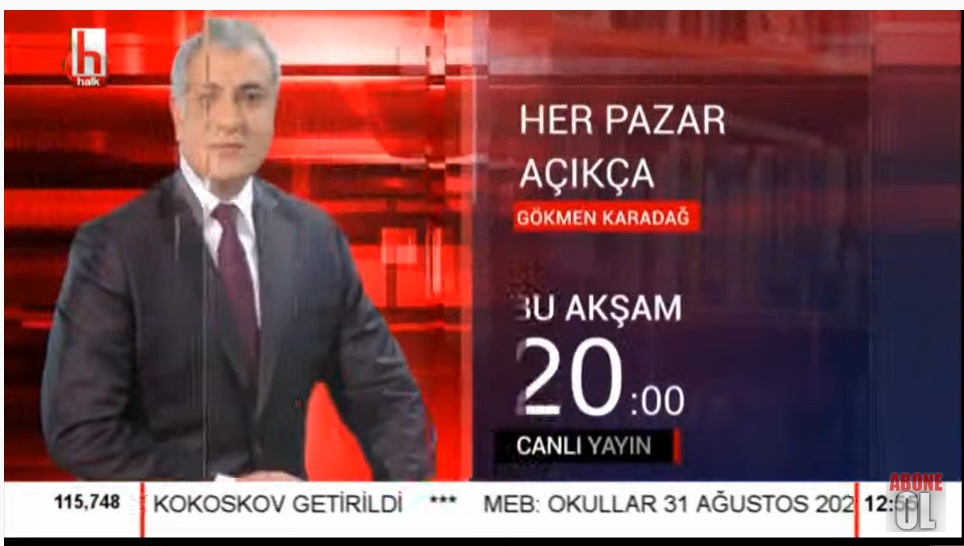 Bugün 20:00'de Halk TV'de Sn. Gökmen Karadağ'ın <a href="/haberaktif/">gökmen karadağ</a> Her Pazar Açıkça programında, Sn. <a href="/Nesrinnas/">nesrin nas</a> ve <a href="/yunusemre/">Yunus Emre</a> ile gündemi ve geleceği tartışacağız