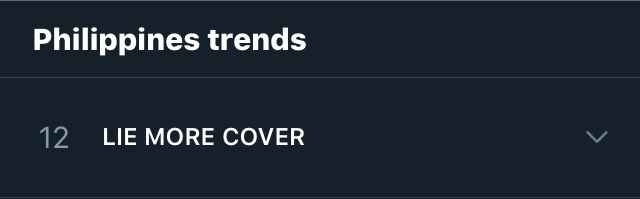 chykocedz's tweet photo. LIE MORE COVER is still Trending at twelve spot on Philippines!!

Keep Tweeting, beshLies! https://t.co/9HyMjw9XGc