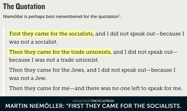 Why the Nazis were not left wing, straight from the Nazi horses' mouths.But first, let's remind ourselves of one of their victim's own words, Lutheran pastor, national conservative and an earlier supporter of Hitler, Martin Niemöller, who was interned in Dachau..