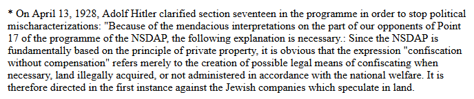 "..Since the NSDAP is fundamentally based on the principle of private property.."