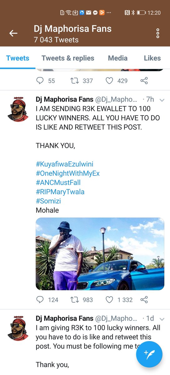 DjMaphorisa's tweet photo. Morning guys please help me report this account 🙏 please REPORT fake, fraud n scammers account https://t.co/BLmqBeUVtI