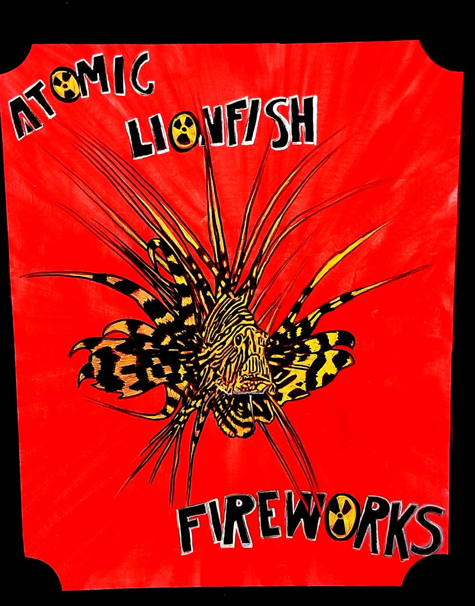 Florida invasive species inspired fishy fireworks #sundayfishsketch  for #July4th2020 .