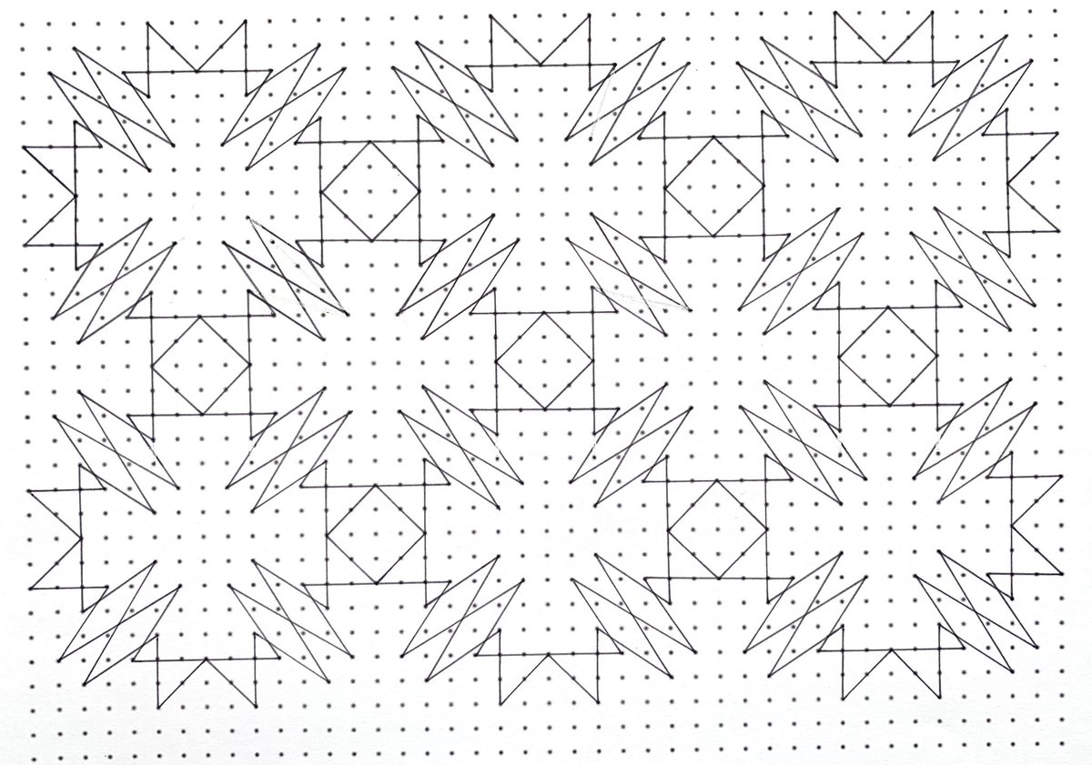 Vedic square tilings by hand for Day 5 of  #GeometricJuly. Would love more people to try their own and share it.  @c0mplexnumber