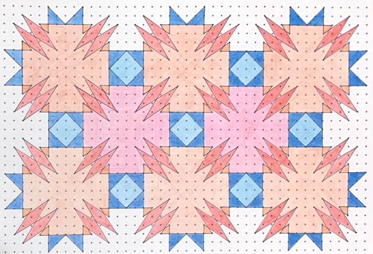 Vedic square tilings by hand for Day 5 of  #GeometricJuly. Would love more people to try their own and share it.  @c0mplexnumber