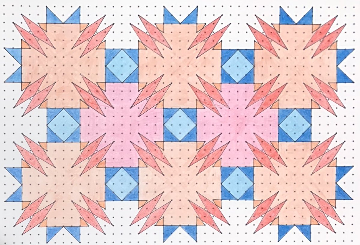 Vedic square tilings by hand for Day 5 of  #GeometricJuly. Would love more people to try their own and share it.  @c0mplexnumber