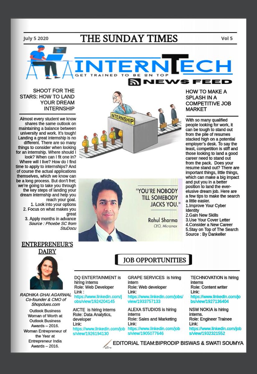emeetab's tweet image. Sunday times is out!!
#interntech 
@Interntechcnct