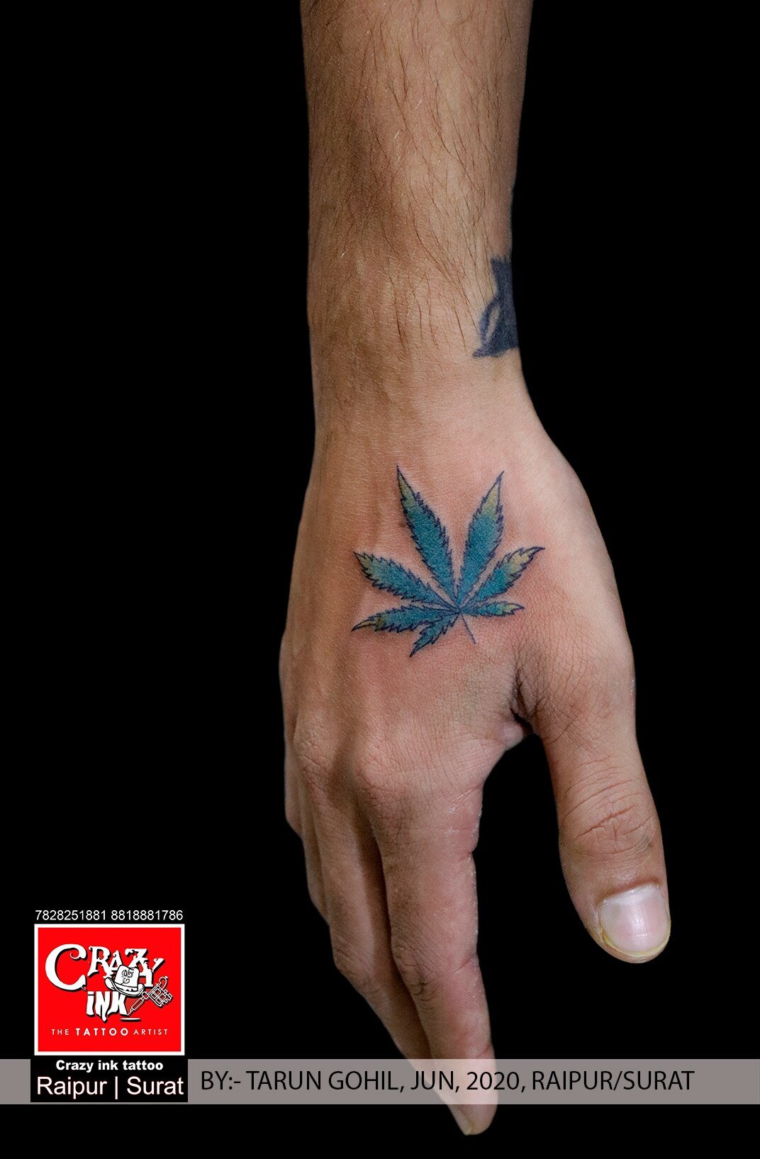 Crazy ink tattoo & Body piercing on Twitter: "weed leaf tattoo green color  with out line black weed..For more info visit...https://t.co/Qz4SRTbnsh  https://t.co/PN45MWFmqD" / Twitter