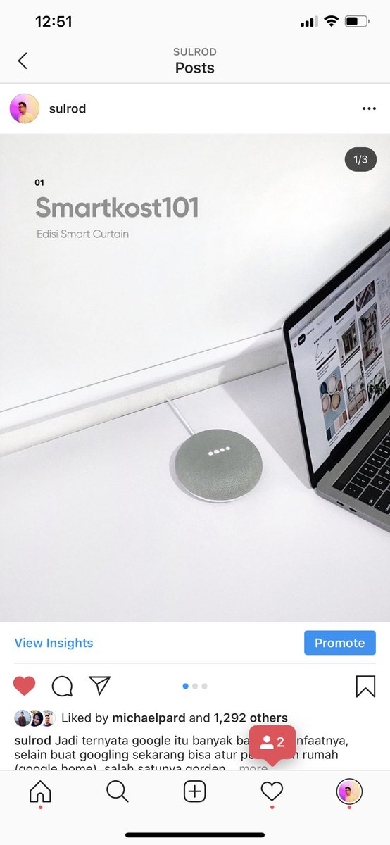 Lanjut yak ke bagian smartnya: gw pake google home mini 1st gen. Sekarang udah murah bgt yak 300rb an. Biar bisa command ala-ala jarvis menurut gw ini cocok bgt buat smartkost low budget.