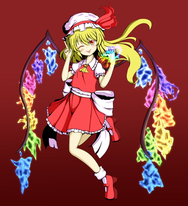 健全絵。えっち絵描き始めてから、それのことしか頭にない発情した猿状態になっていて、健全絵描けなくなってるのでは?と思い描き描き。まだ大丈夫そう…。 #東方 #フランドール・スカーレット 