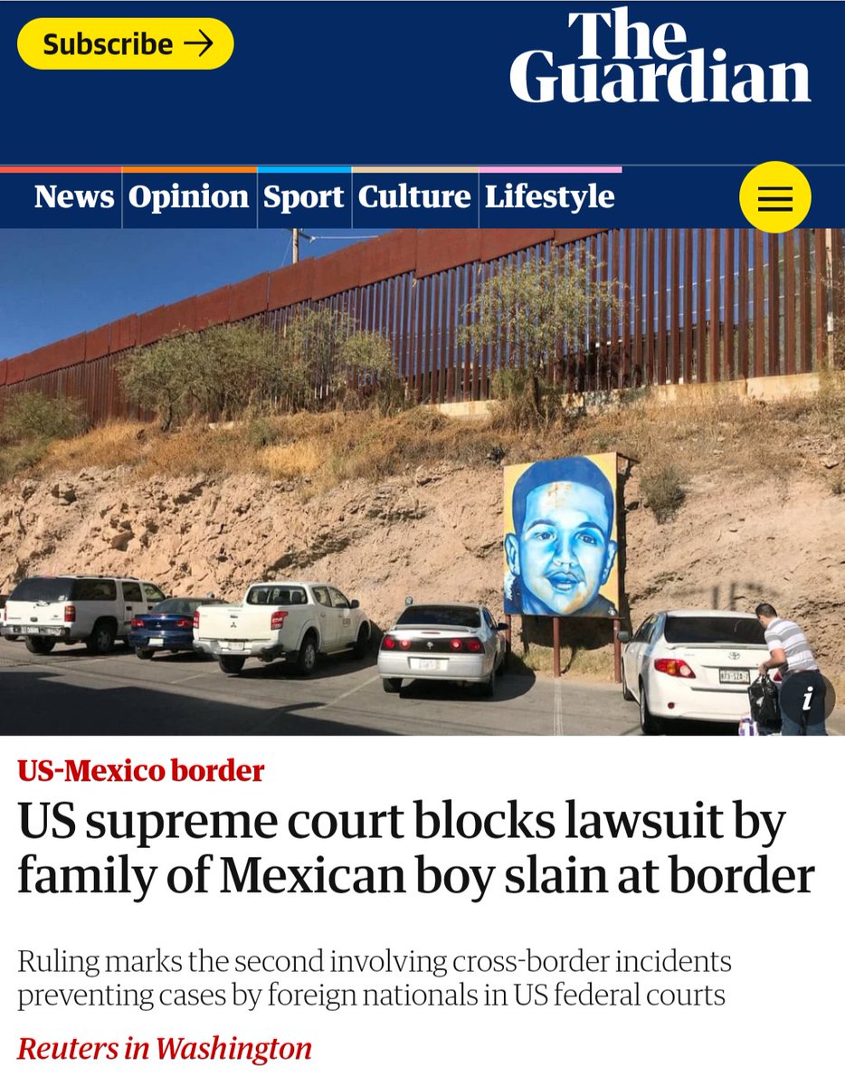 بعد ٨ سنوات من الترافع. محكمة أمريكية تبرئ ساحة شرطي الحدود الذي اطلق النار على مكسيكي دفاعاً عن النفس في السياج الحدودي
٨ سنوات،،، محامون وقضاة ومدّعين ما بين شد وجذب واتهام وتبرئة  وادانة وتبرير و شجب واستنكار 
رغم كونها قضية دفاع عن النفس واختلفوا بوجوب دفع تعويضات من عدمها