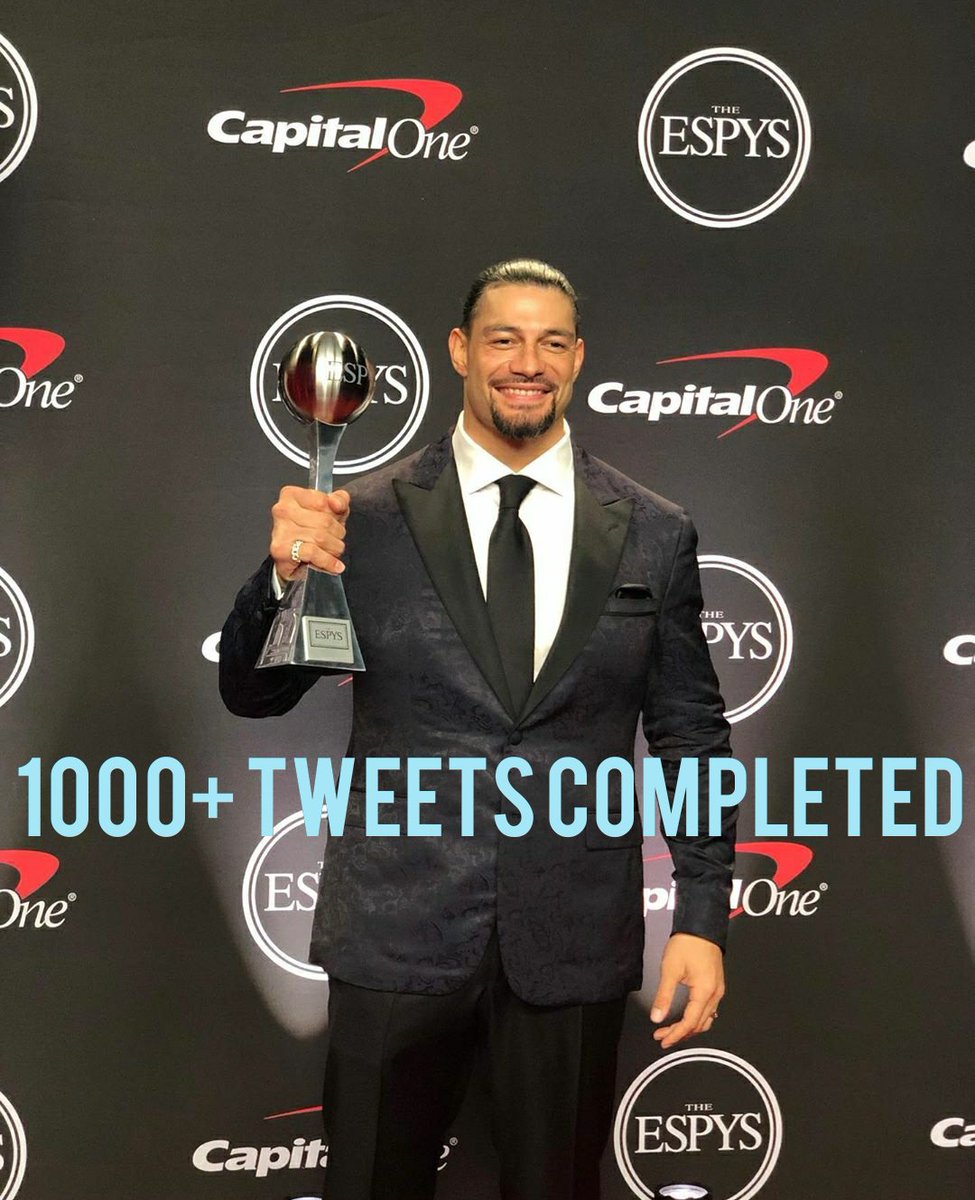 RomanReignsTDS's tweet photo. The much awaited 1000+ mark is in our 
Hands now 🔥
U guys are very supportive. 
Come on let's make it 200o + before 
6:00pm.
... #ComebacksoonRoman https://t.co/4jnc8hrhY2