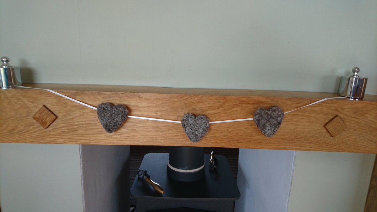 speckled_the's tweet photo. Needle felted using our own Herdwick wool! 🐑
Hanging Herdwicks - £5.50 each 
Single hearts -£3.50 
3 heart garland- £12
5 heart garland -£19 https://t.co/mqHququX4w