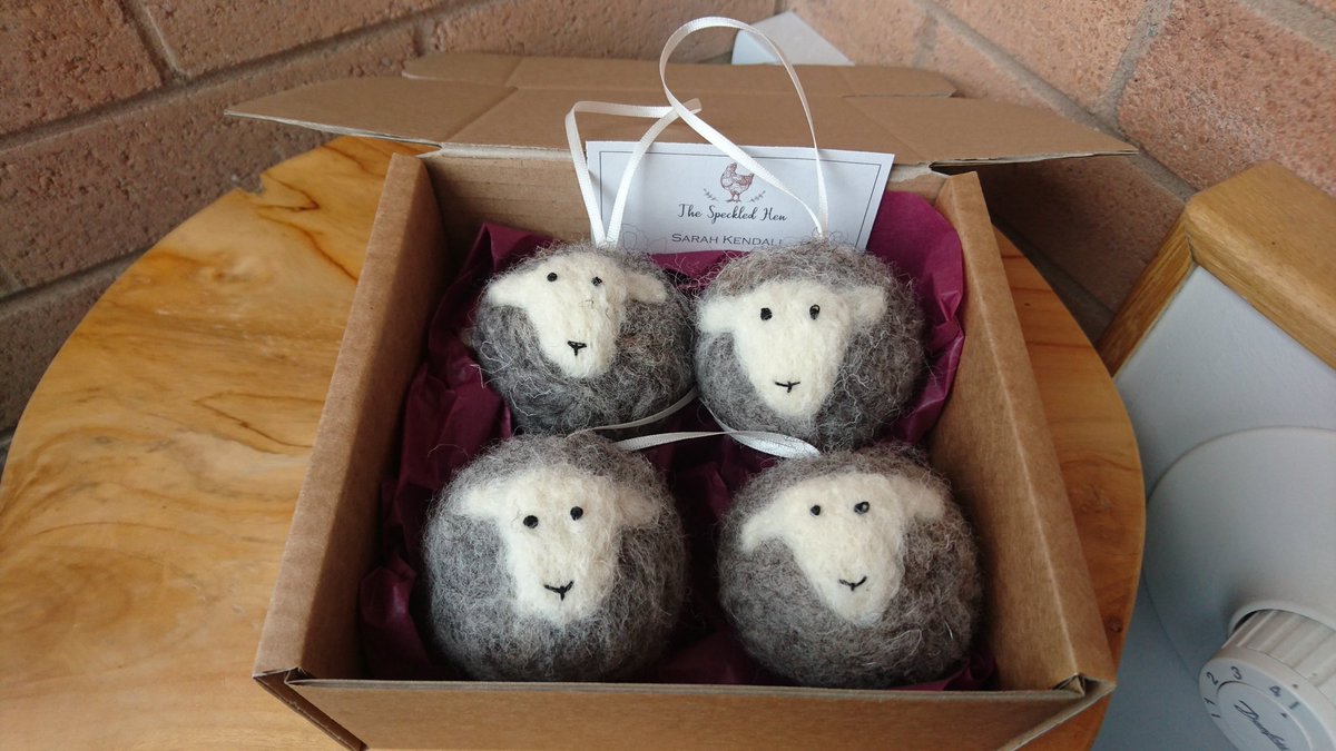 speckled_the's tweet photo. Needle felted using our own Herdwick wool! 🐑
Hanging Herdwicks - £5.50 each 
Single hearts -£3.50 
3 heart garland- £12
5 heart garland -£19 https://t.co/mqHququX4w