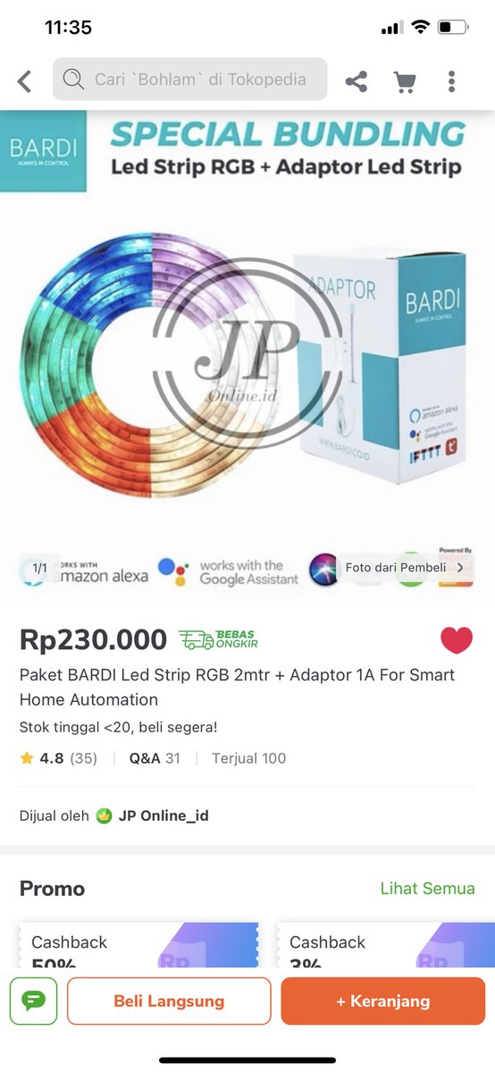 Pasang smart LED Strip juga deh, jadi gampang ubah mood ruangan, bisa jadi ala-ala bobobox bisa, mau kamar kaya lampu odong-odong juga bisa . Jadi seru kan, sambil pasang musik di google speaker jd makin chill.