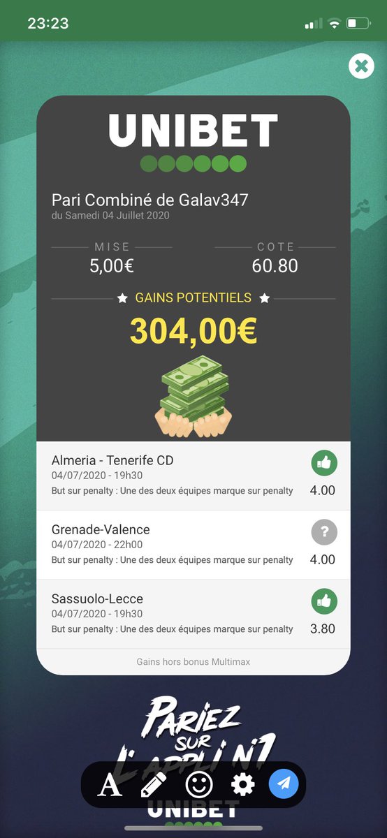 GlvRemi's tweet photo. Quelle soirée les amis 💰💰🧙‍♂️🧙‍♂️ #TeamParieur @UnibetFrance @BrahimiKarim7 @Redgs57 @TorresBetting @Drefherder https://t.co/Qqbl0qSmzh