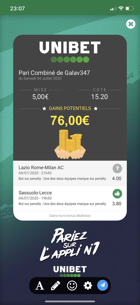 GlvRemi's tweet photo. Quelle soirée les amis 💰💰🧙‍♂️🧙‍♂️ #TeamParieur @UnibetFrance @BrahimiKarim7 @Redgs57 @TorresBetting @Drefherder https://t.co/Qqbl0qSmzh