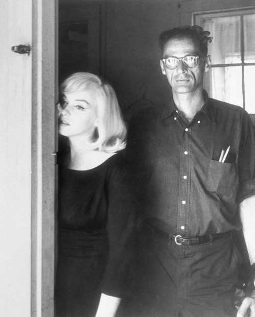 Marilyn Monroe and Arthur Miller on the set of The Misfits, 1960