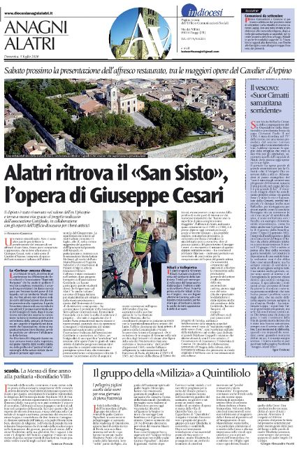 Sabato prossimo, ad Alatri, la presentazione del restauro del "San Sisto" del Cavalier d'Arpino. Oggi su Lazio Sette, l'inserto di Avvenire. <a href="/angeloastrei/">Angelo Astrei</a> @mauriziomrn <a href="/bcacciola/">biagio cacciola</a> #Alatri <a href="/frabotti/">Francesco Rabotti</a> @redazionelazio7