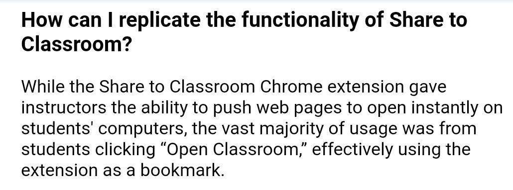 soyticsastre's tweet photo. @rosaliarte @GonzaloETC Hola, te comento el comunicado oficial de Google, en modo superresumido:
Sobre compartir en classroom, básicamente dice que el uso que le daban los alumnos es como libro de marcadores, por lo que la solución es que les enseñemos a guardar marcadores en Chrome.
(Sigue) https://t.co/AdV4bsJ1J7