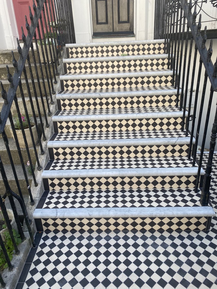 JBTiling's tweet image. Original style tiles with marble nosing from Francis Tates tilled in Brighton