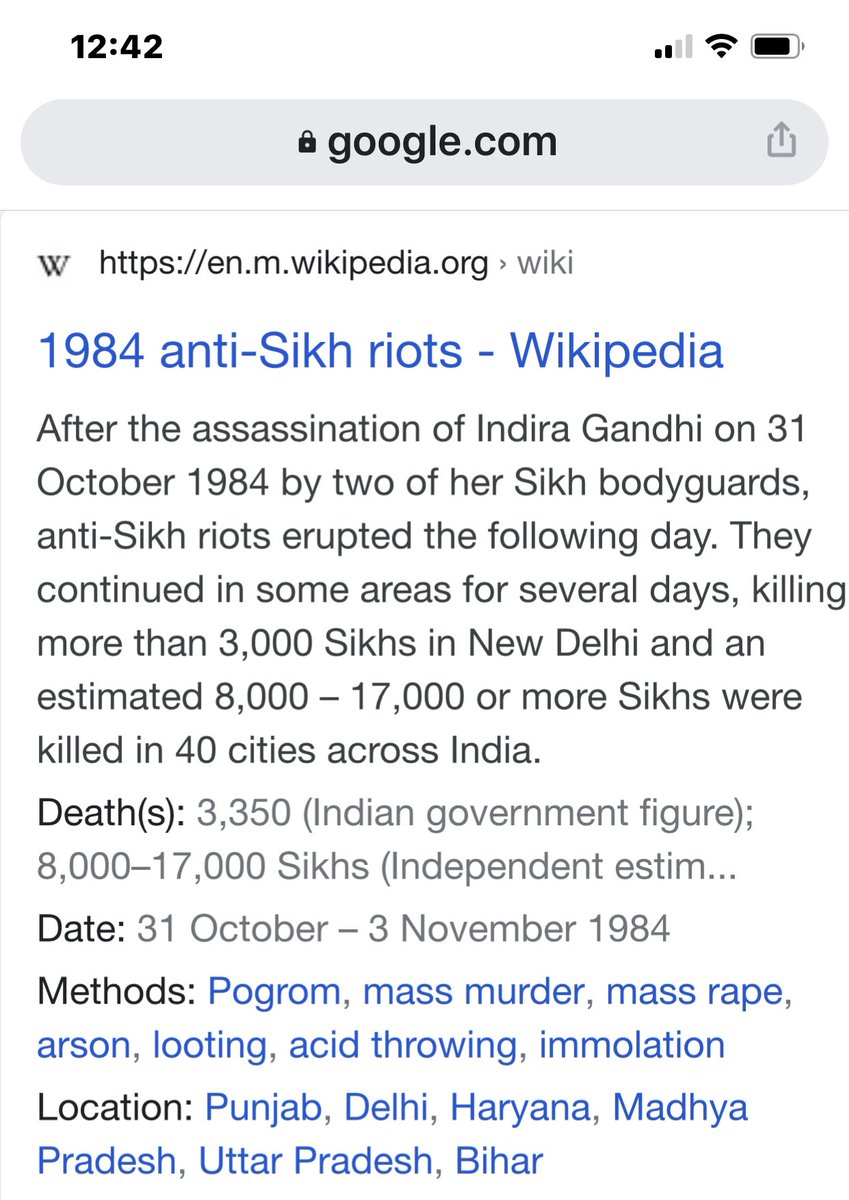 mssirsa's tweet photo. दिल्ली में 4 महीने में कोरोना से हुई मौतें - 3000
राजीव गाँधी ने 1984 में 3 दिन में मरवाये 3000 सिख 

देश भर में 4 महीनों में कोरोना से हुई मौतें - 19268
राजीव गाँधी ने पूरे भारत में 1984 में 3 दिन में मरवाये 17000 सिख

आप ही बताइए कोरोना ज़्यादा ख़तरनाक है या गांधी परिवार https://t.co/PP7P36tcqu