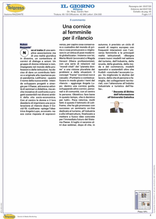 angelalupo10's tweet photo. Una CORNICE (anche) AL FEMMINILE per il rilancio del #Paese
Grazie a Ruben Razzante per aver scritto di noi, #LEITFRAME
Qui anche la versione online
https://t.co/vWnJQOm66b https://t.co/3Q2TTj1moS