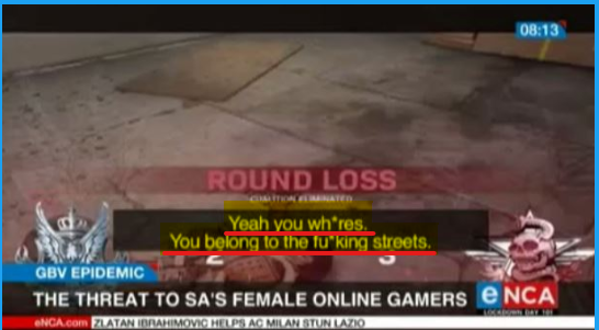 TheMikeAppel's tweet photo. [WATCH] WARNING SEXUAL CONTENT: Female gamers are told to stay in the kitchen &amp; threatened with rape. There's a culture of racism&amp;sexism, not only in person in SA, but it's rife in online platforms. Thanks @NightWolf6806 &amp; @Shezie_B for speaking up @eNCA.

https://t.co/jtiqEl5xYX https://t.co/1IuvPVrKuo