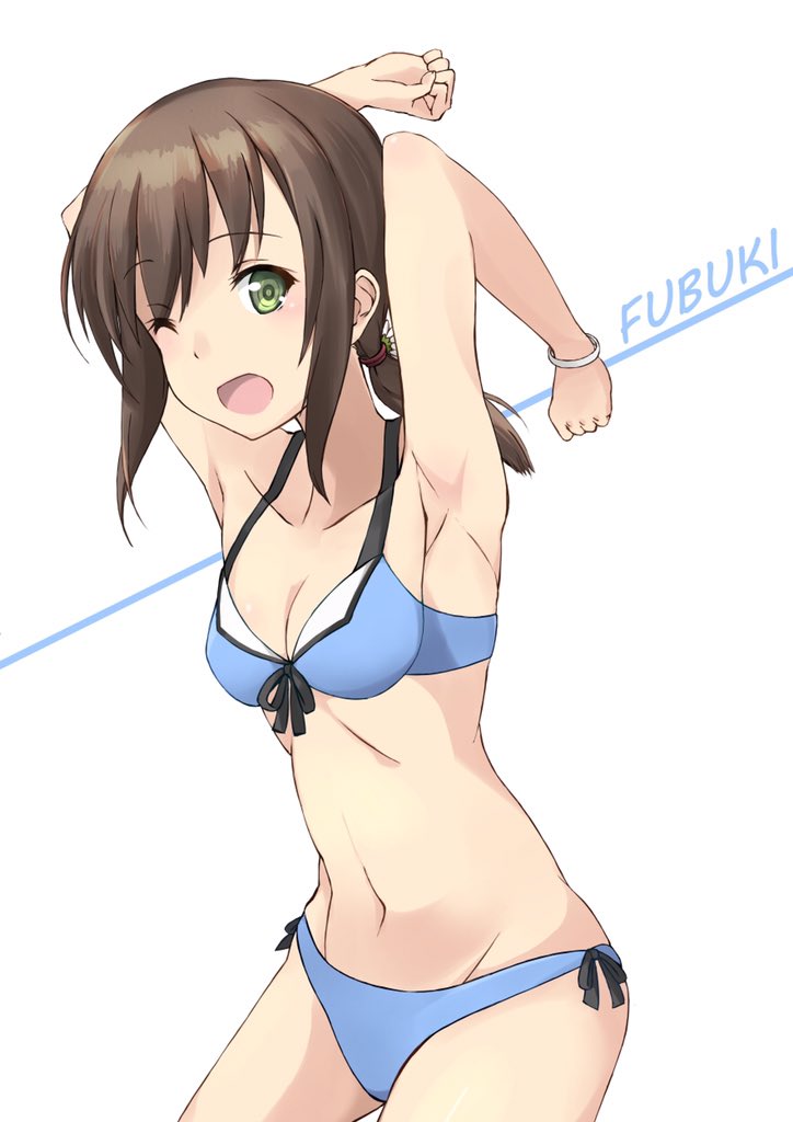 吹雪(艦隊これくしょん) 「乗れるタグには乗っかる主義 #ビキニの日 」|みのすのイラスト