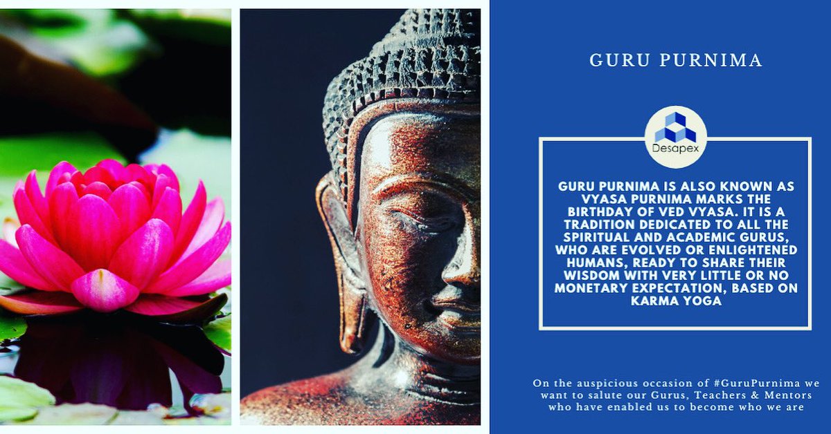 VSagarkar's tweet photo. On the auspicious occasion of #GuruPurnima we want to salute our Gurus, Teachers &amp; Mentors who have enabled us to become who we are. We hope to do justice to these learnings &amp; always inspire others through our organization. Happy Guru Purnima. #Desapex https://t.co/6dpGILiPOP