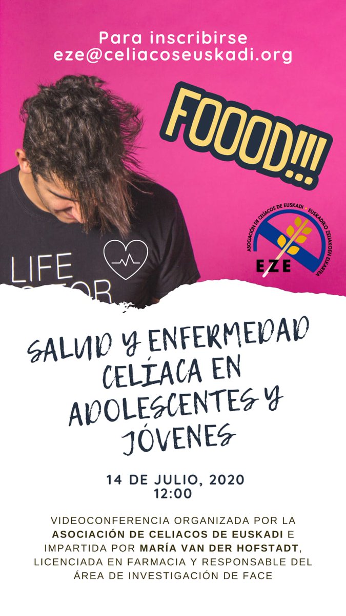 EZEceliacos's tweet photo. 🗣 Atentos a la charla de la mano de #EZE y de @facejoven. Salud y enfermedad celíaca en adolescentes y jóvenes. Seguimos trabajando para mejorar la calidad de vida de toda la comunidad celíaca.  #EZE #Celíacos #Euskadi 
Podéis inscribiros aquí: https://t.co/K39970IRuc https://t.co/iVwHUwyKQC