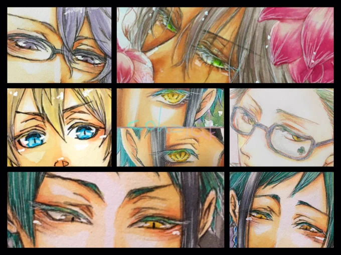 #このタグを見た人は自分の絵柄の目部分を見せる
目を描くのは大好きなんだけど...塗るのが下手なんだなー... 