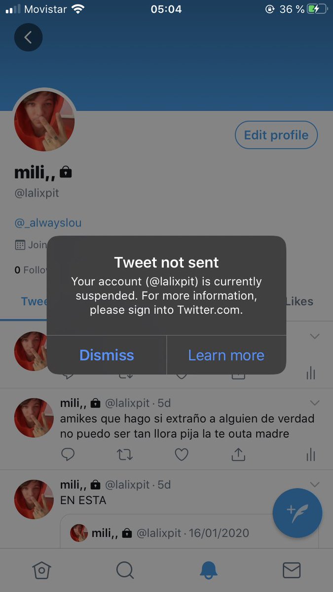 _alwaysIou's tweet photo. ME SUSPENDIERON MI SIDE TAMBIÉN WTF 😭😭😭😭😭 https://t.co/uyvzibOVdA