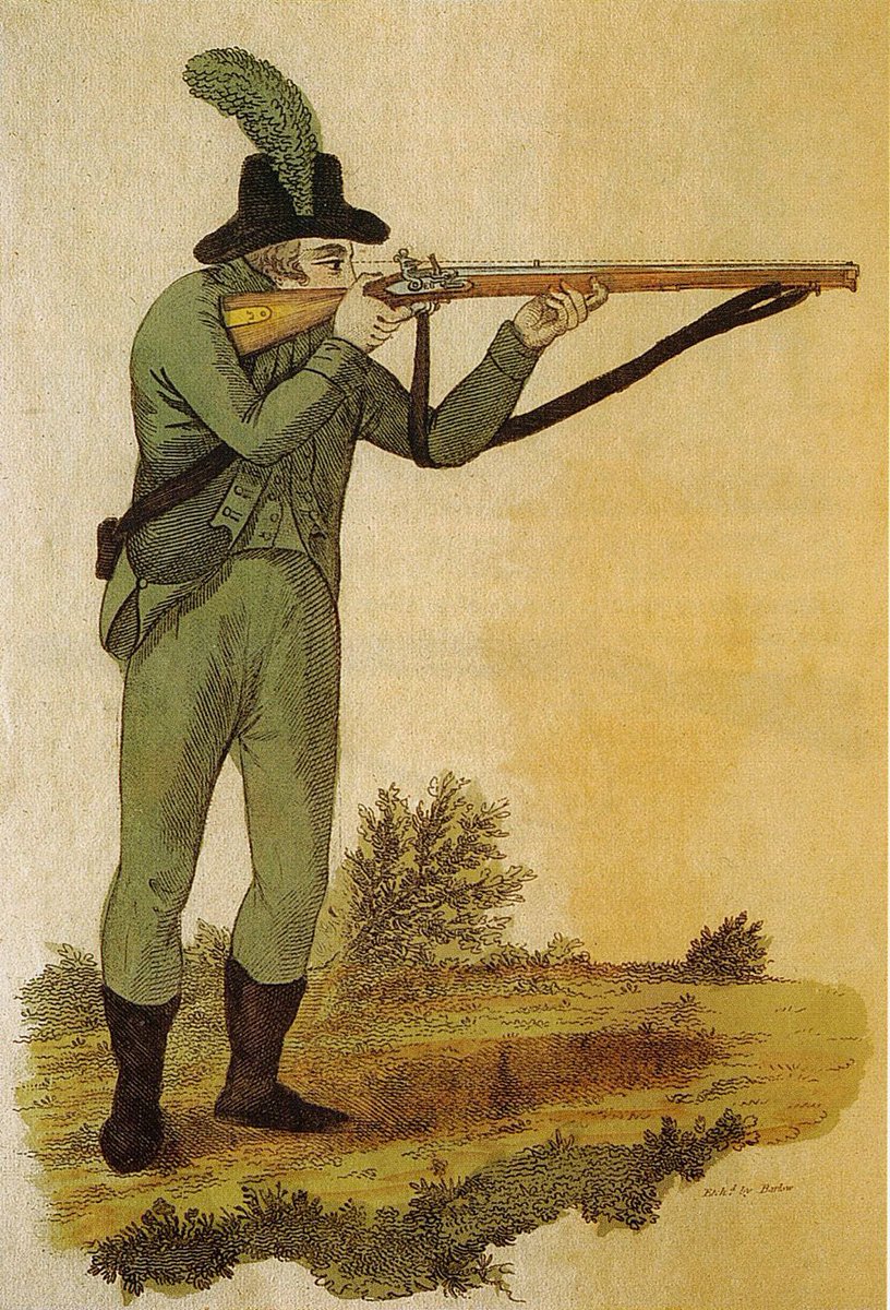 This was new military thinking. Light infantry trained to move at speed over inhospitable terrain and protect a main force with skirmishing. They were equipped with formidable Baker rifle, more accurate and longer range than muskets. They were encouraged to think for themselves.