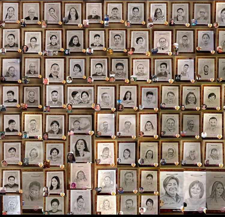 filipinonurseuk's tweet photo. As we celebrate our beloved NHS’ 72nd birthday, we must remember our 57 Filipino colleagues who lost their lives due to CoVid-19. Gone but not forgotten. A portrait by Nathan a Filipino nurse from Dubai.🙏🙏🙏🇵🇭🇵🇭🇵🇭🇵🇭🇵🇭We will be forever grateful for your services to our NHS🙏🙏 https://t.co/gsYj3O559C