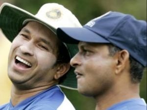 Lal Chand RajputThe Mumbaikar was in charge of Indian team in T20 WC 2007 ,where our team had officially no coach.Rajput was Mumbai captain when Sachin made ranji trophy debute in 1988.Coincidently even in Sachin's Irani trophy debute Rajput lead Rest of India side.