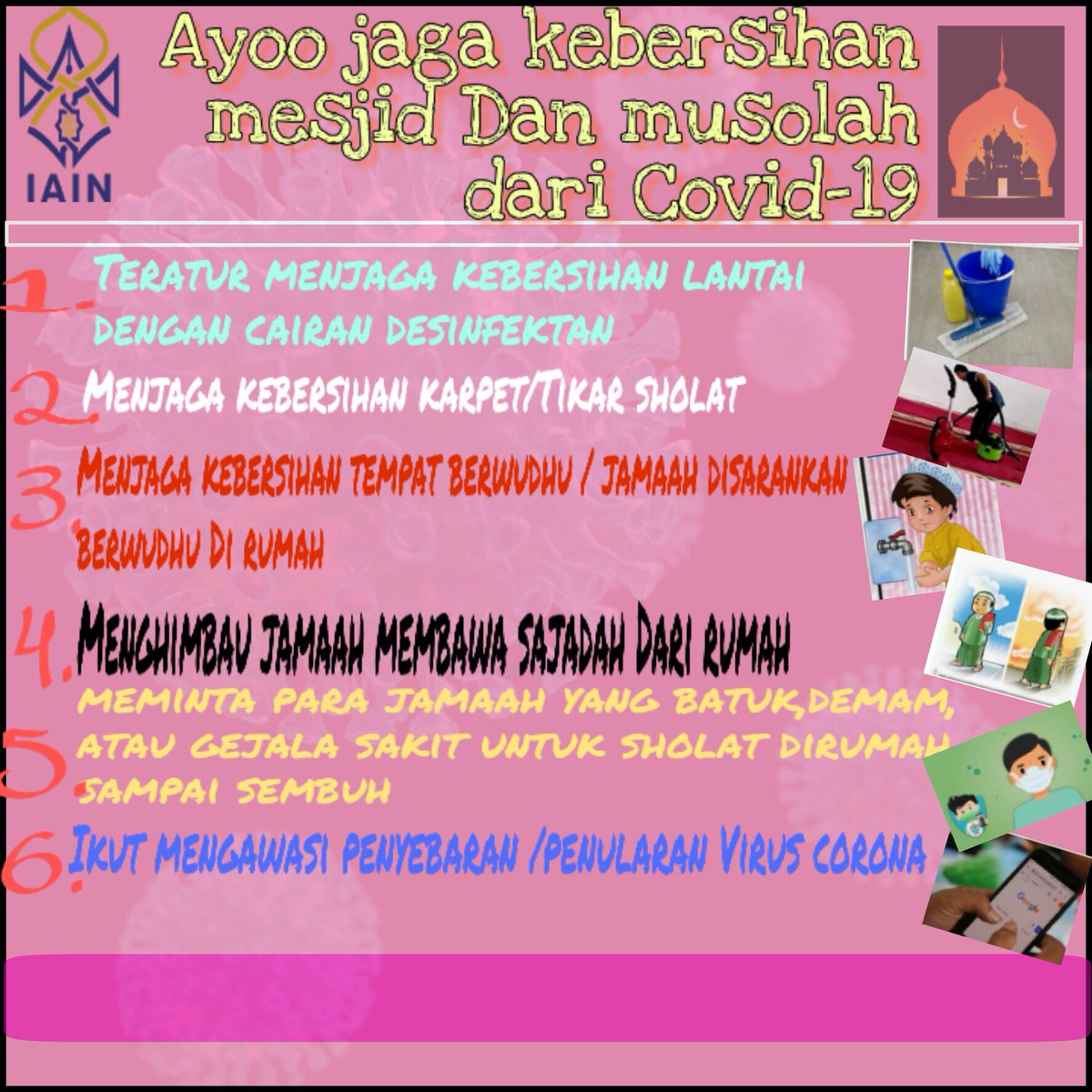 IfanoraN's tweet photo. Assalamualaikum wr wb semuanya 🙏
#poster 3
Pada poster ke-3 ini,  meskipun dalam kondisi Covid-19 tetapi kita masih bisa tingkatkan amalan kita walaupun tetap di rumah aja 

Ifanora Natalia 
Tadris Kimia 
KKN - DR A38
#KknIainBatusangkar2020 
#kkniainbatusangkar2020 
#dirumahaja https://t.co/G3WQseix5m