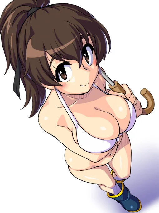 今日は #ビキニの日 だそうなので、柚子ちゃんラクガキしました。梅雨時の合理的服装! 