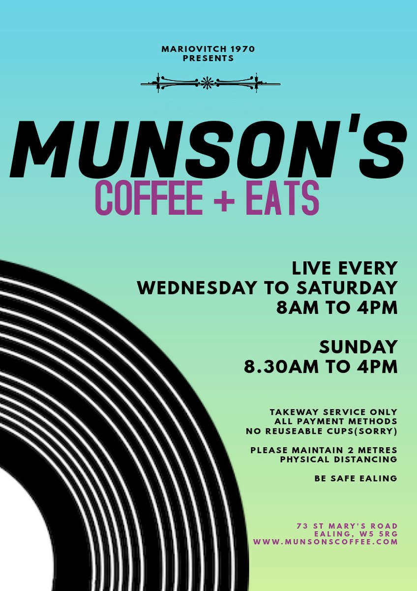 Hey Folks, from 08 July we shall be open from 8am until 4pm - Wednesday to Saturday &amp; 8.30am to 4pm on Sundays. You now can get your day started just a little bit earlier . . . Whoa! We know!
Munson's serving Our Community for over 20 years!
Come on down Ya'll! MCx
Rose