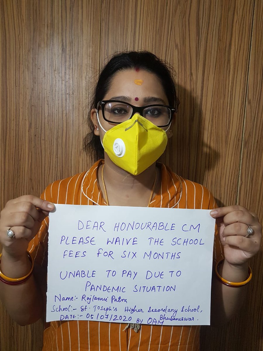 OBhubaneswar's tweet photo. Dear CM PLZ. issue a order like jharkhand govt. To waive up school fees till normalcy, Now no one can predict the opening of school. We are voters and loose our jobs for coronavirus. https://t.co/aW2EIxVOx9