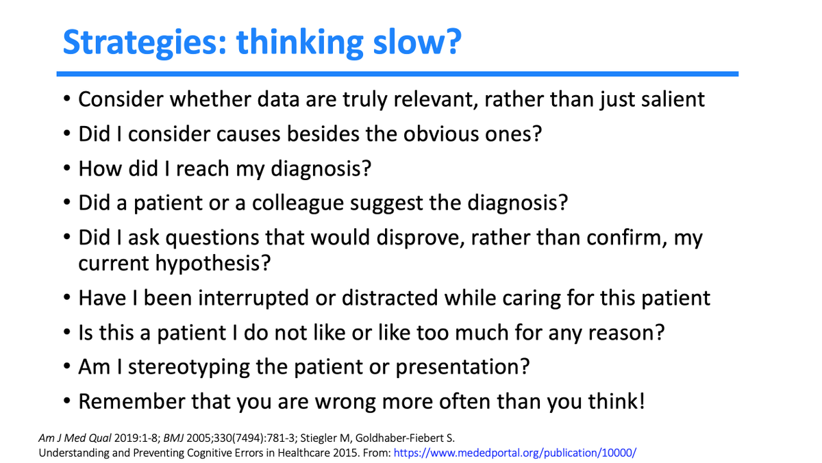 28/But perhaps a written list that is practical for clinicians can be found here:  https://www.mededportal.org/doi/10.15766/mep_2374-8265.10000CAVEAT: one clear 'debiasing' strategies has not found to have worked to decrease bias. It's disputed about how to quantify biasI've compiled a list here: